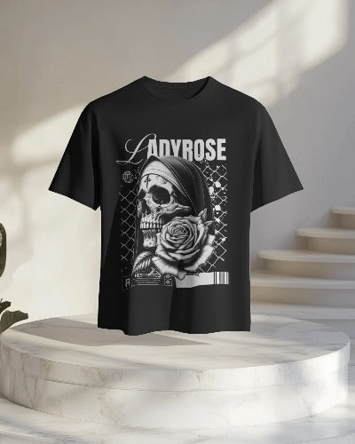 WORN "Skull Lady Rose " Oversized Unisex Tee